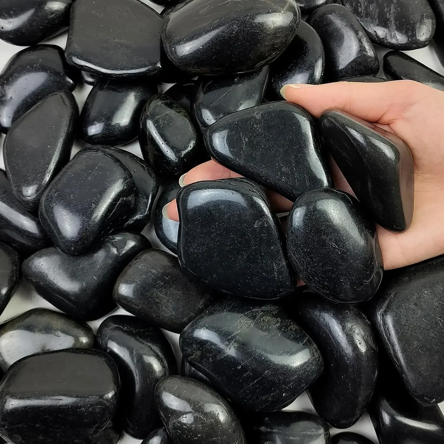 Aquarium Plant - 40 lbs Black River Rocks for