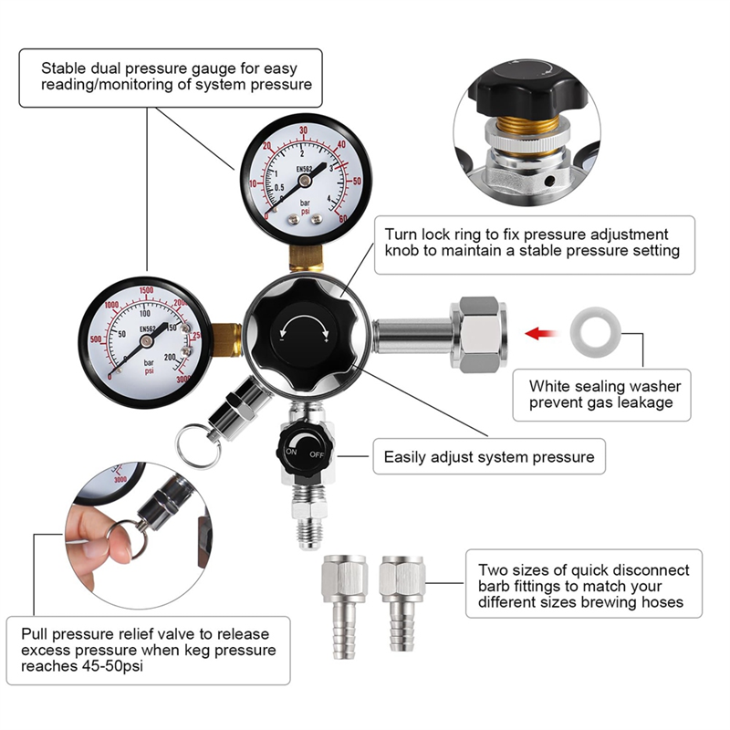 CGA-320 Keg Regulator,Dual Sta - Co2 Regulator Dual Stage review and price