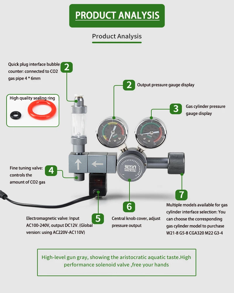 Aquarium CO2 Pressure Reducing - Co2 Regulator Dual Stage review and price
