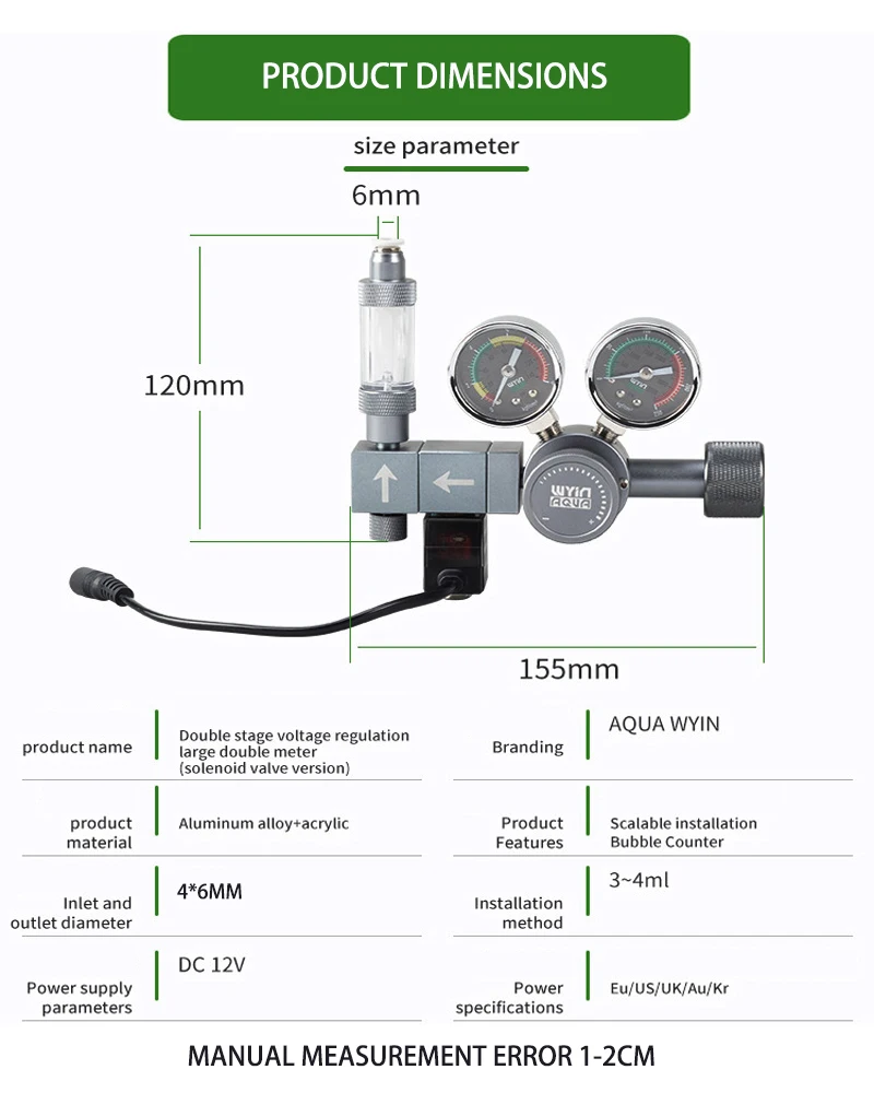 Aquarium CO2 Pressure Reducing - Co2 Regulator Dual Stage review and price