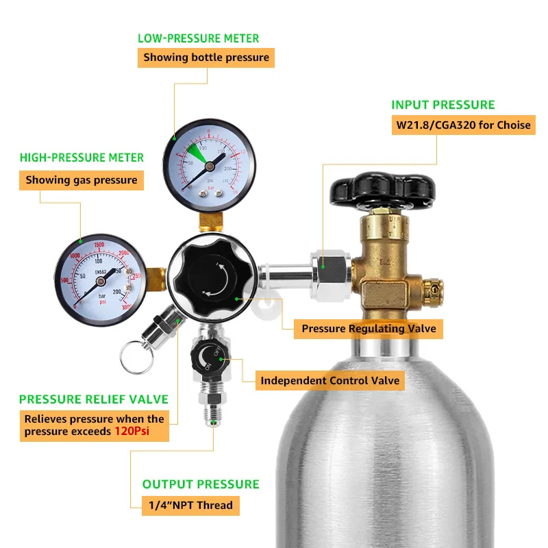Dual Gauge Co2 Regulator High  - Co2 Regulator Dual Stage review and price
