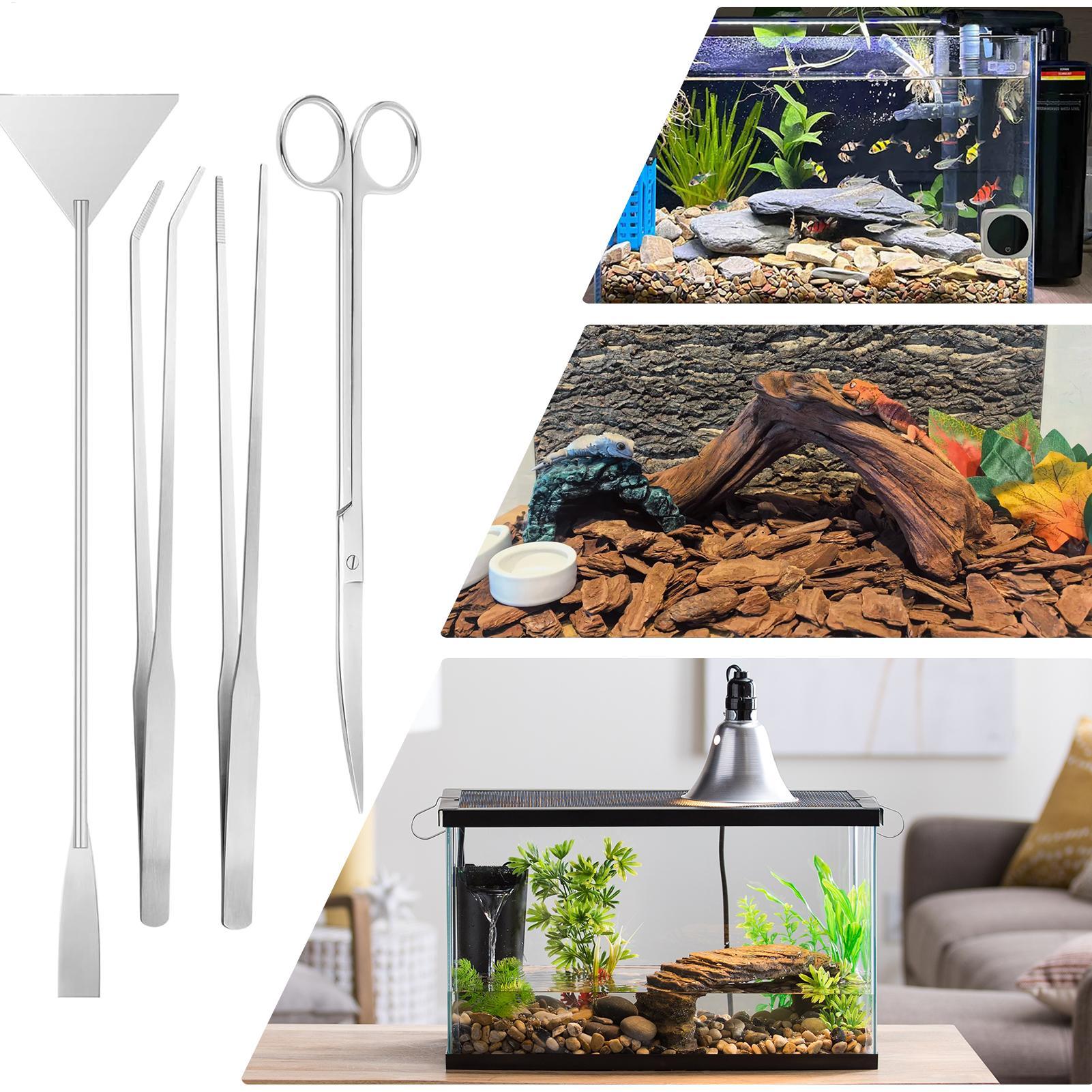 4pcs Aquarium Tool Kit Stainle - Planted Aquarium Maintenance review and price