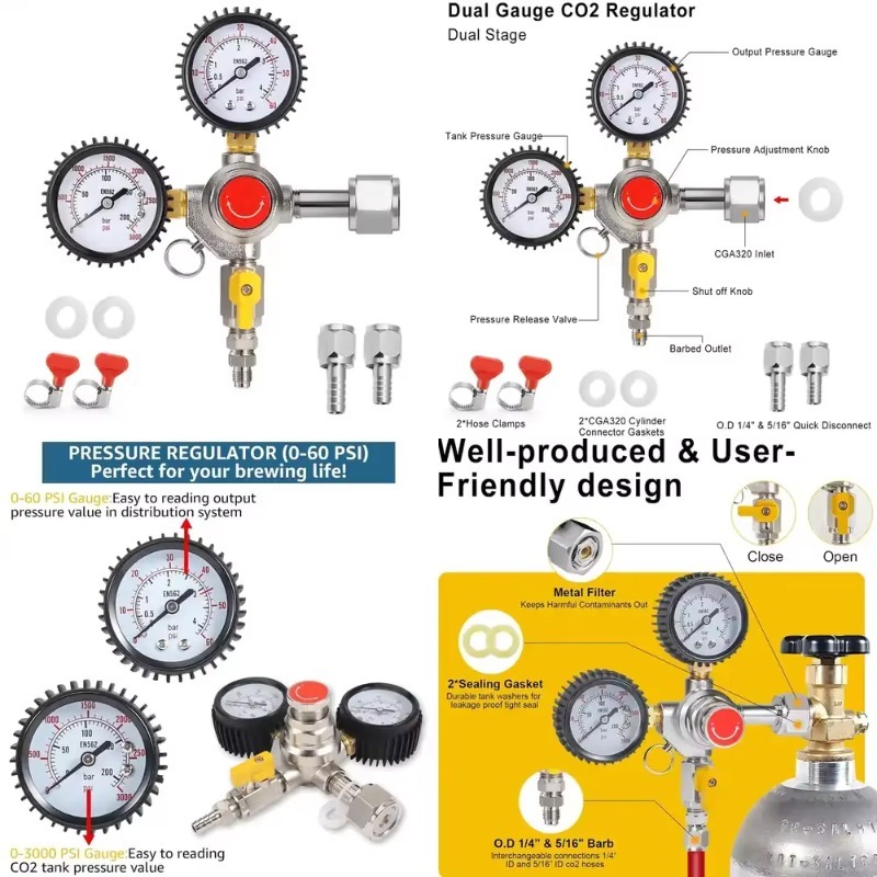 CO2 Regulator Draft Beer Regul - Co2 Regulator Dual Stage review and price